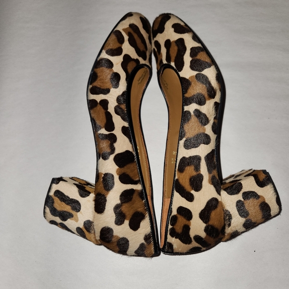 Margaux The Heel Leopard Print Hair Calf Upper Block Heels Size 39 Sz 8.5 - Picture 4 of 11